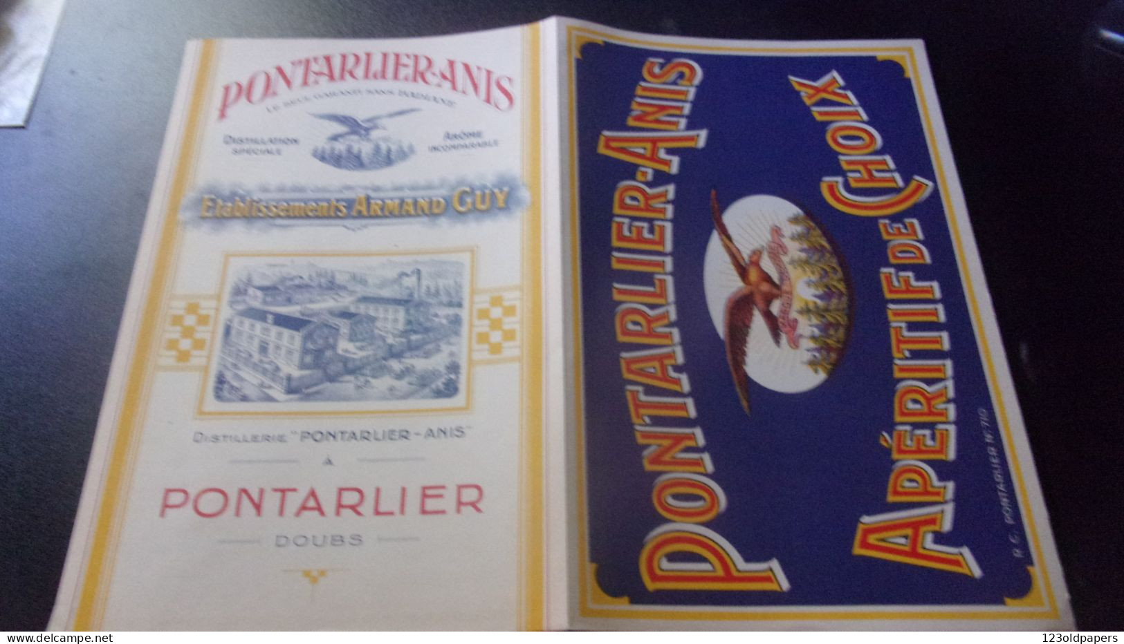 25 PONTARLIER  BELLE PUBLICITE PONTARLIER ANIS- ETS. ARMAND GUY-DISTILLERIE ANIS AIGLE- ABSINTHE - Other & Unclassified