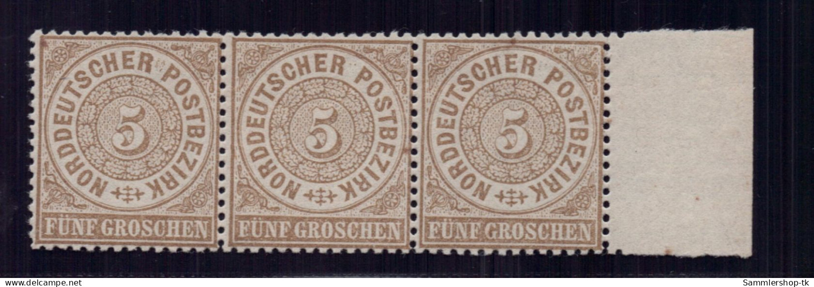 Norddeutscher Bund Michel-Nr. 6 Ungebraucht Falz 3er Streifen - Mint