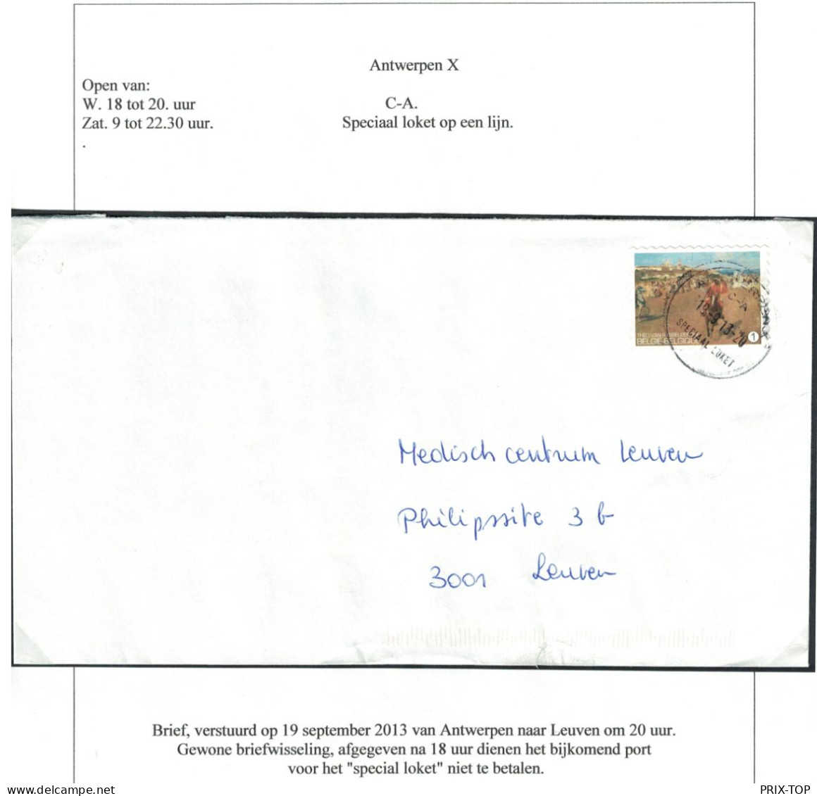 TP 4326 S/L. De Haacht Obl. Antwerpen C-A 19/9/13 20 SPECIAAL LOKET > Leuven - Cartas & Documentos