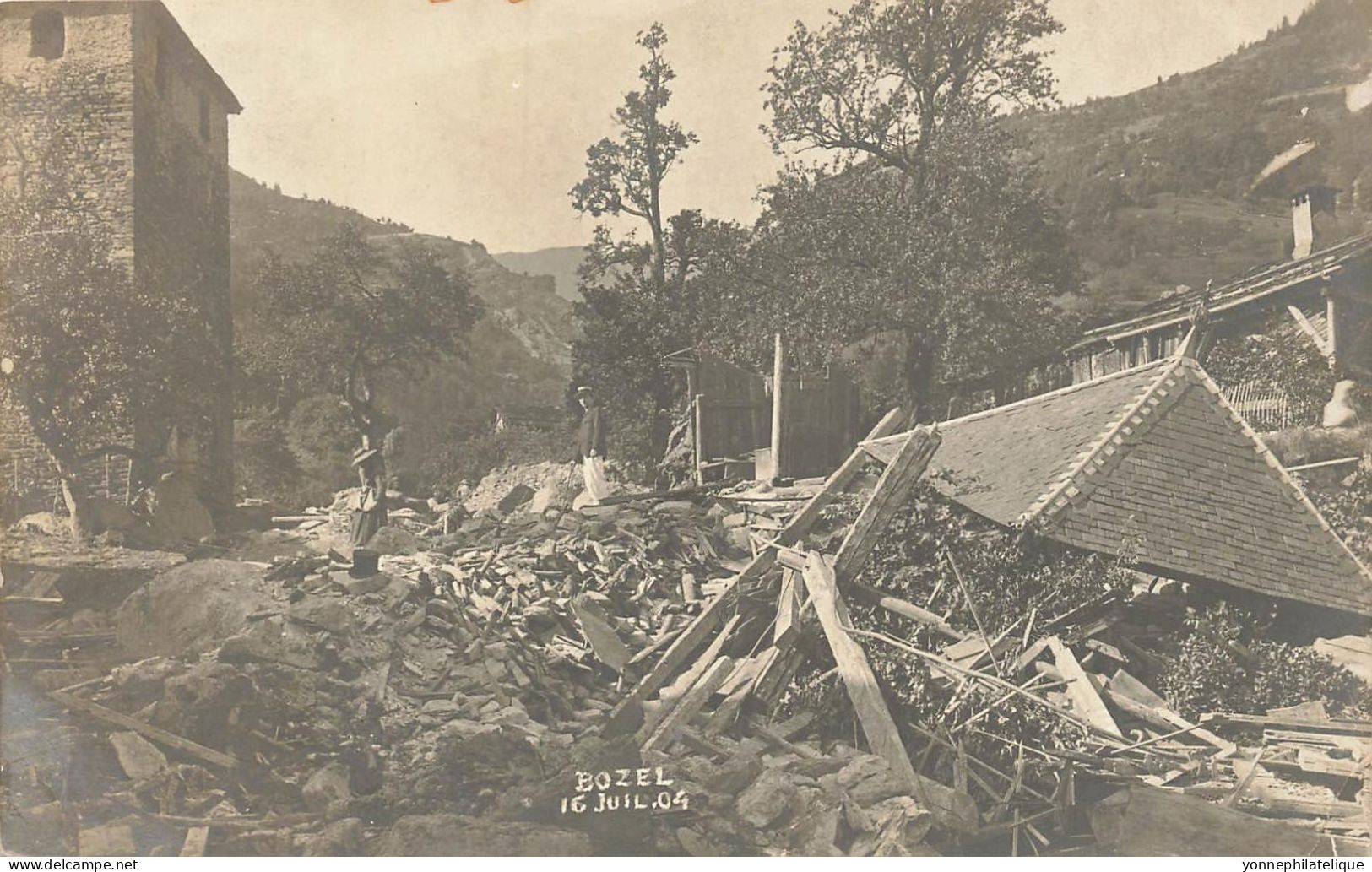 73 - SAVOIE - BOZEL - Carte Photo 16 Juillet 1904 - Catastrophe - 10138 - Bozel