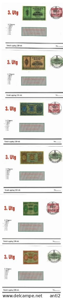 Norge Norway 1997 6 Souvernir Sheets  - Cancelled 13.7.99   With Norways Bank Stamps- - Storia Postale