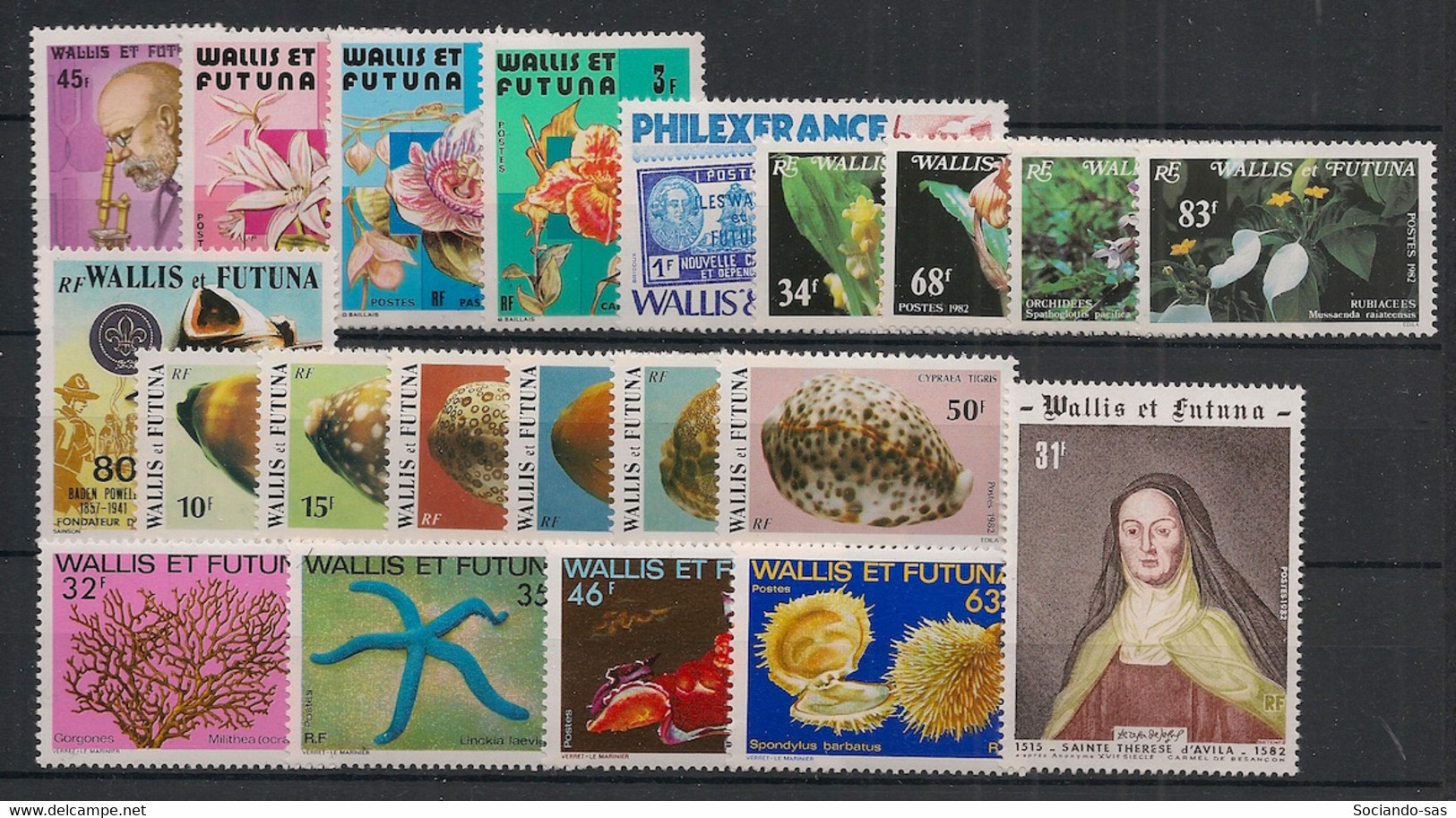 WALLIS ET FUTUNA - Année Complète 1982 - N°Yv. 281 à 301 - 21 Valeurs  - Neuf Luxe ** / MNH / Postfrisch - Neufs