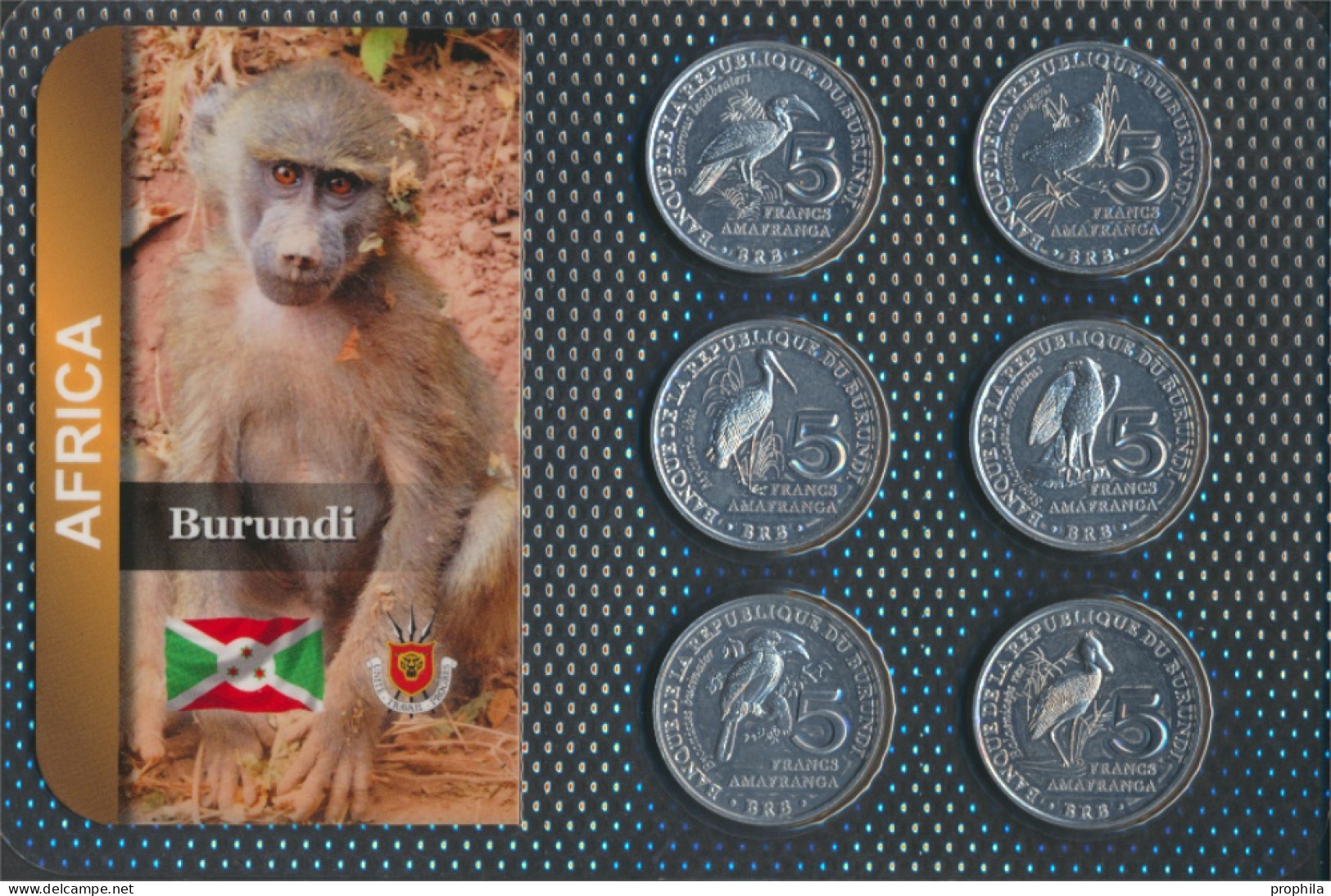 Burundi 2014 Stgl./unzirkuliert Kursmünzen 2014 6 X 5 Francs (10091257 - Burundi