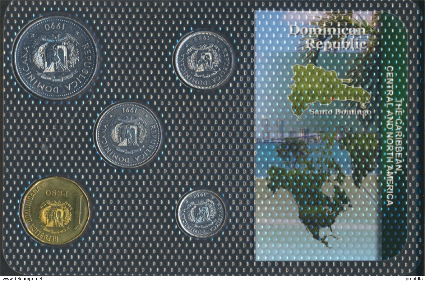 Dominikanische Republik Stgl./unzirkuliert Kursmünzen Stgl./unzirkuliert Ab 1989 5 Centavos Bis 1 Peso (10091362 - Dominicaine