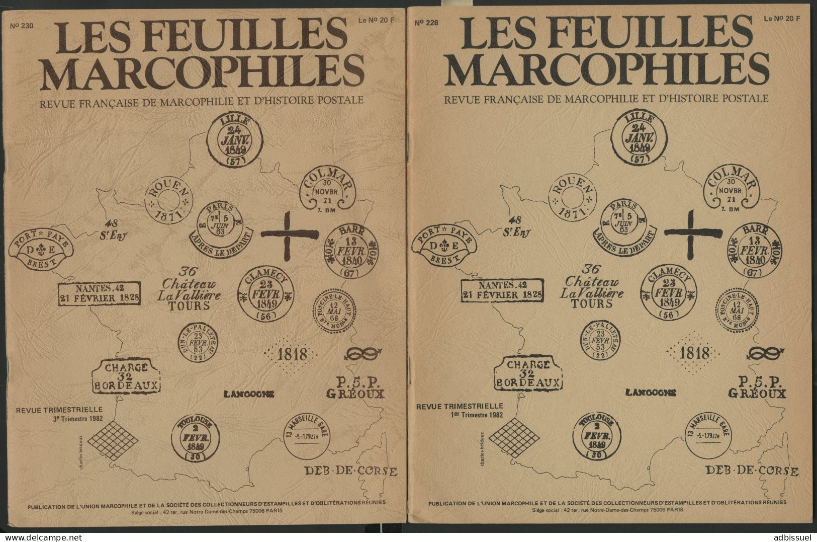 Feuilles Marcophiles 8 Numéros : 228; 230; 234; 241 à 245; 262 Avec De Nombreux Articles Voir Suite - Filatelia E Storia Postale