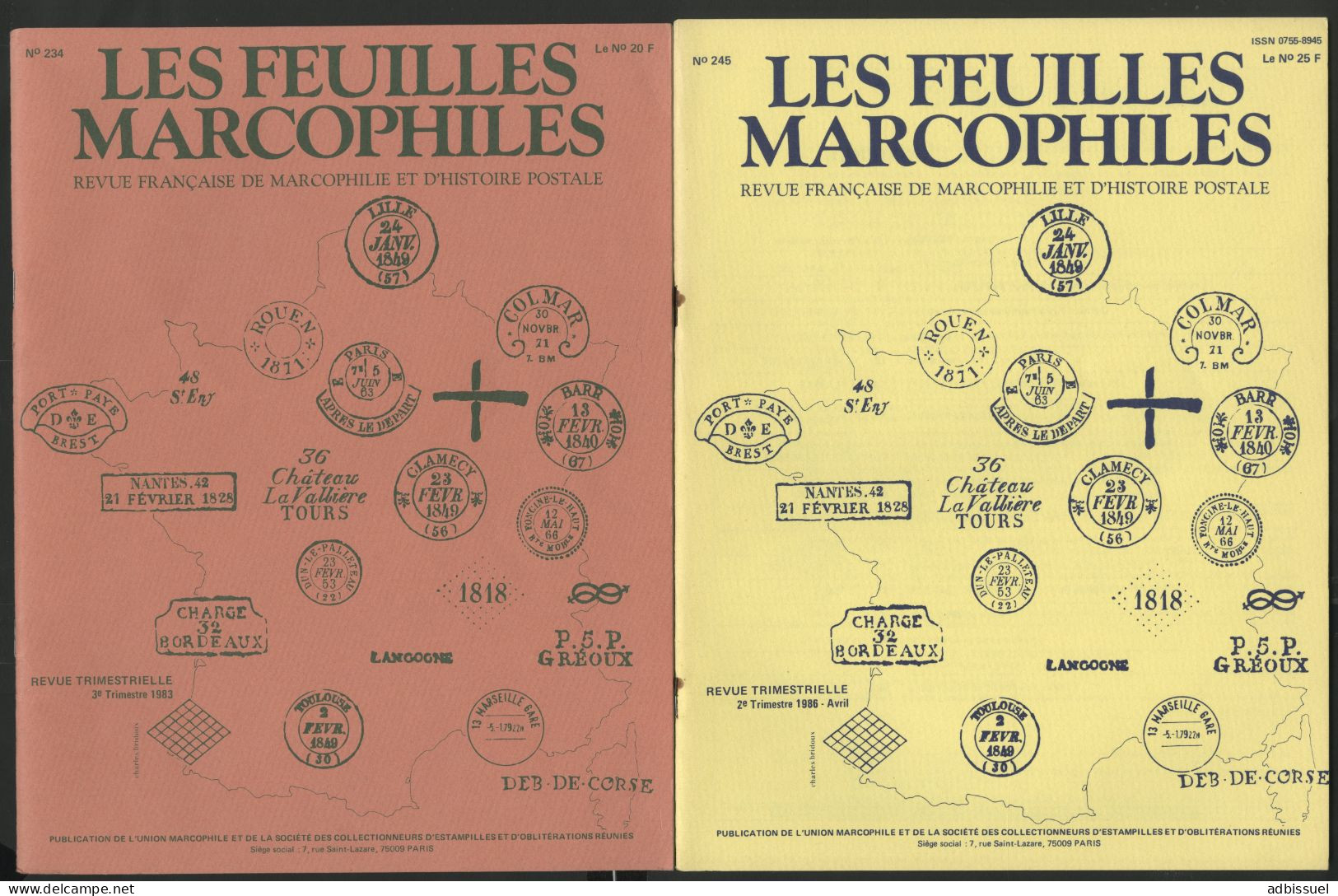 Feuilles Marcophiles 8 Numéros : 228; 230; 234; 241 à 245; 262 Avec De Nombreux Articles Voir Suite - Filatelia E Historia De Correos