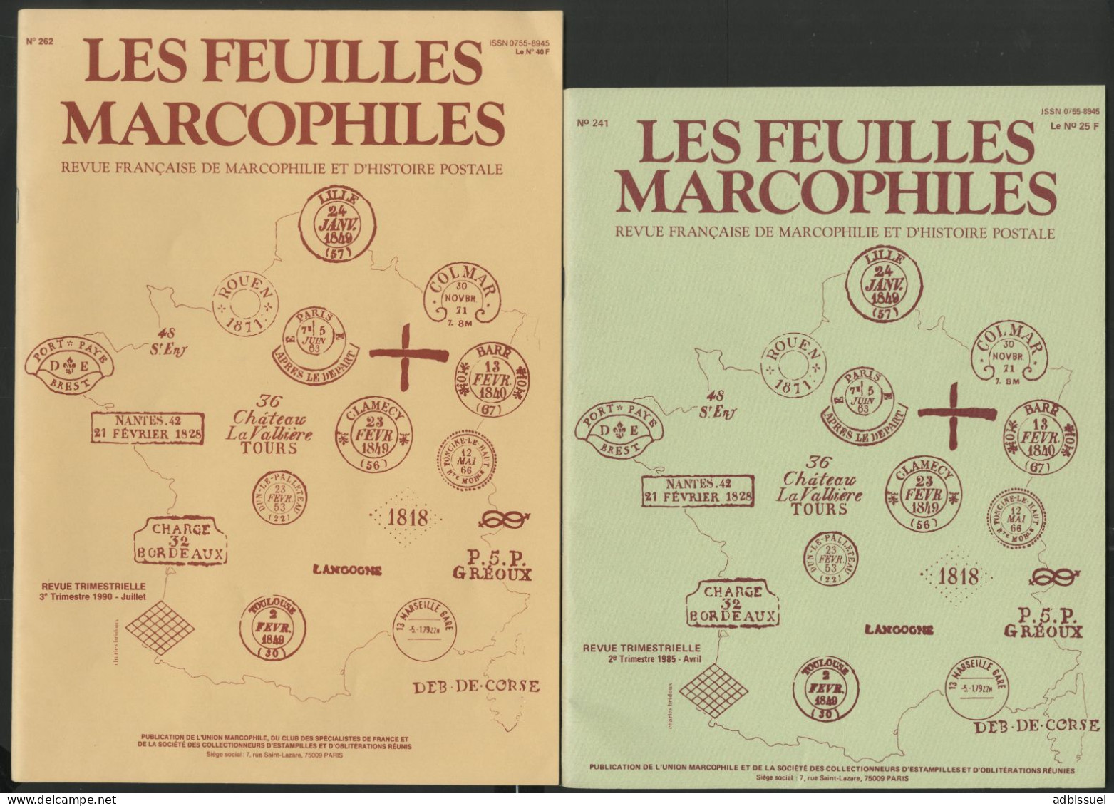 Feuilles Marcophiles 8 Numéros : 228; 230; 234; 241 à 245; 262 Avec De Nombreux Articles Voir Suite - Filatelia E Storia Postale