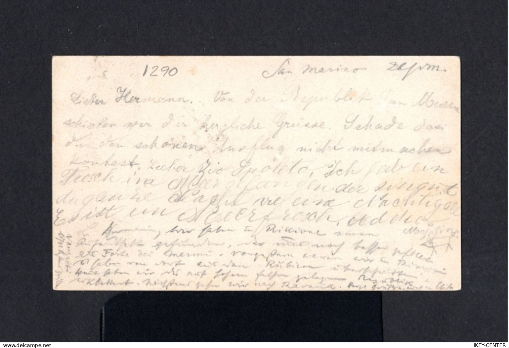 1290-SAN MARINO-OLD POSTCARD SAN MARINO To NURTINGEN (germany) 1897.Carte Postale.TARJETA POSTAL.Cartolina Postal. - Cartas & Documentos