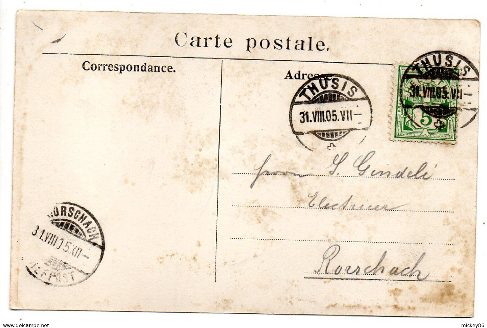 Suisse -- THUSIS  -- 1905 -- Thusis Mit Eingang Zur Viamala.....timbre......cachet - Thusis