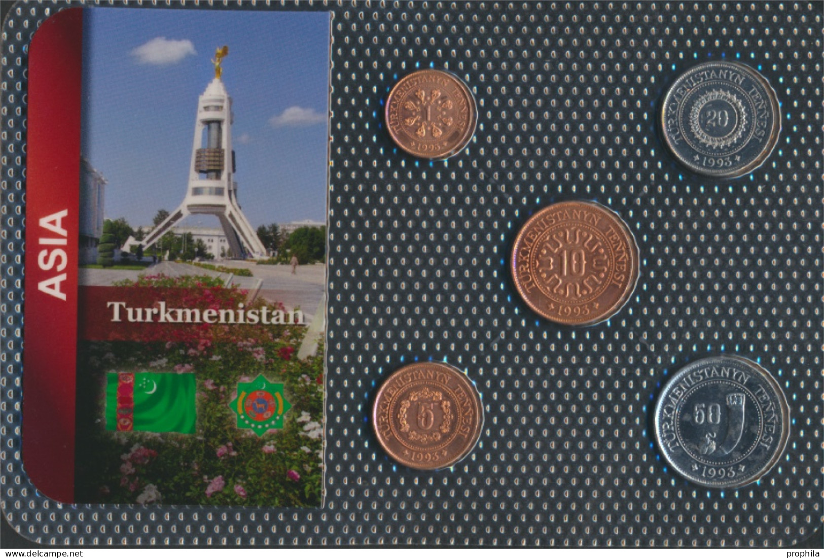 Turkmenistan 1993 Stgl./unzirkuliert Kursmünzen 1993 1 Tenge Bis 50 Tenge (10092060 - Turkménistan