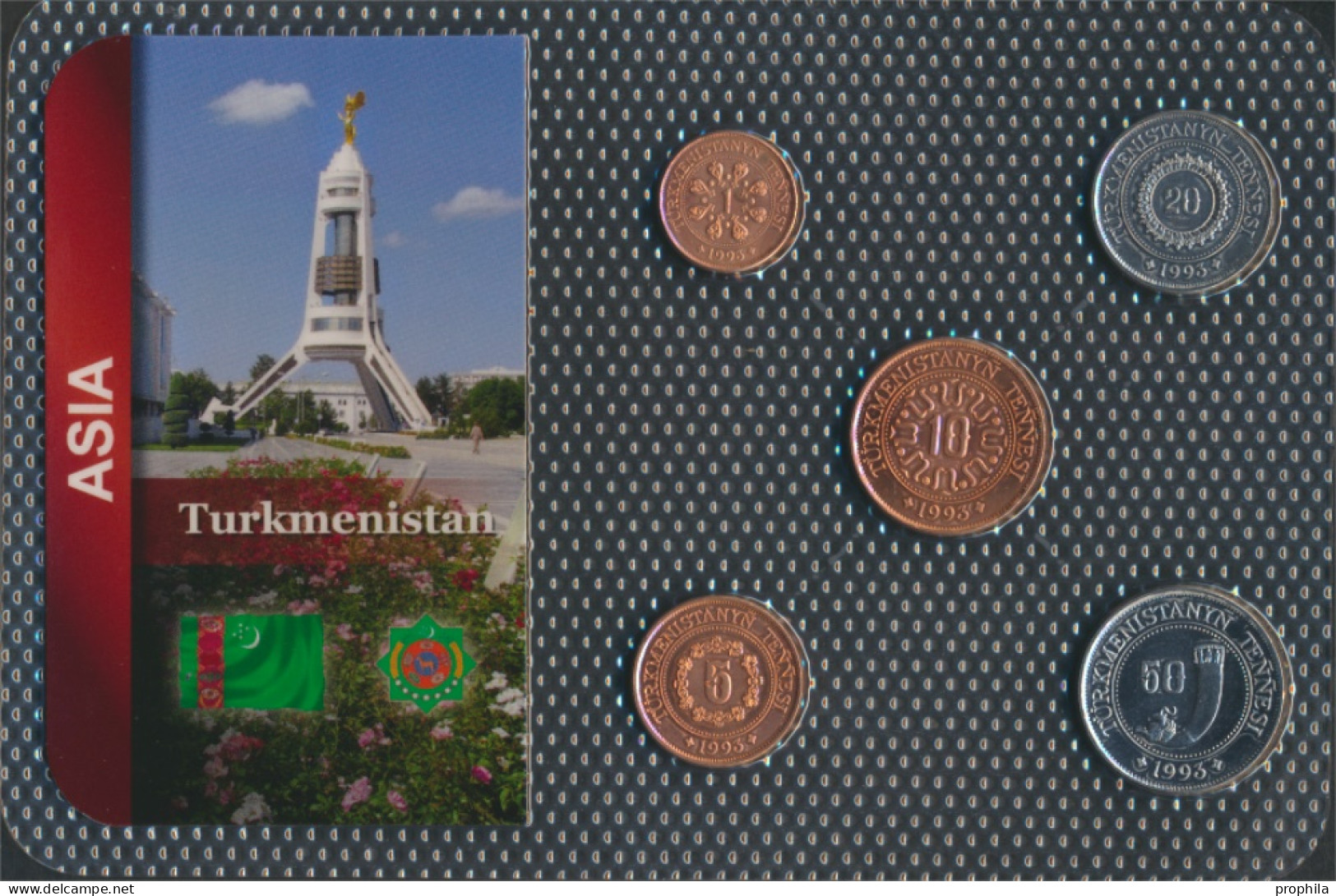 Turkmenistan 1993 Stgl./unzirkuliert Kursmünzen 1993 1 Tenge Bis 50 Tenge (10092063 - Turkmenistan