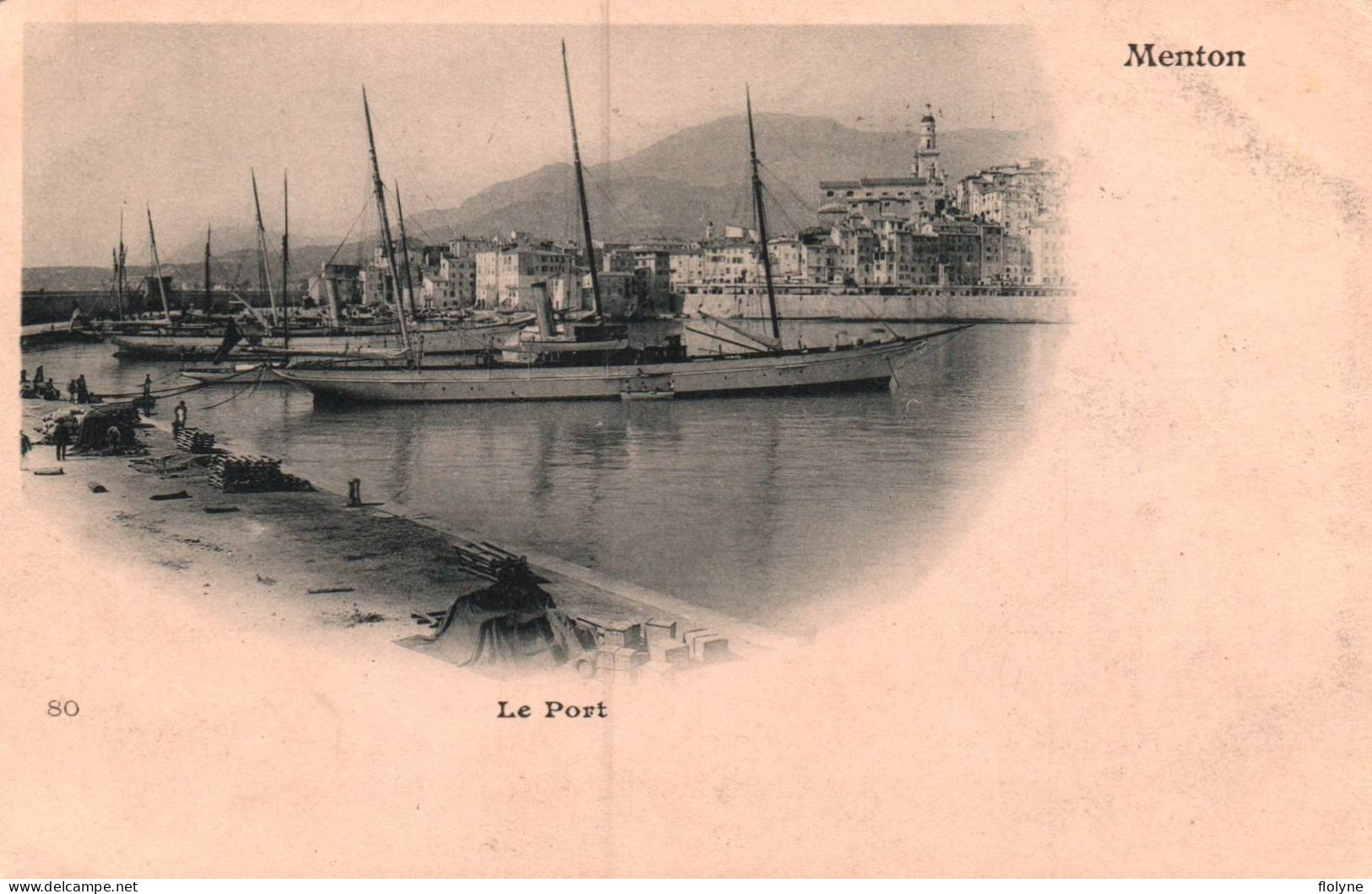 Menton - Vue Sur Le Port - Bateau Voilier 3 Mâts - Menton