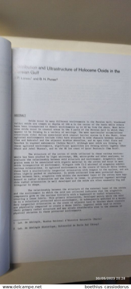 DISTRIBUTION AND ULTRASTRUCTURE OF HOLOCENE OOIDS IN THE PERSIAN GULF 1973 J.-P. LOREAU Et B. H. PURSER - Earth Science