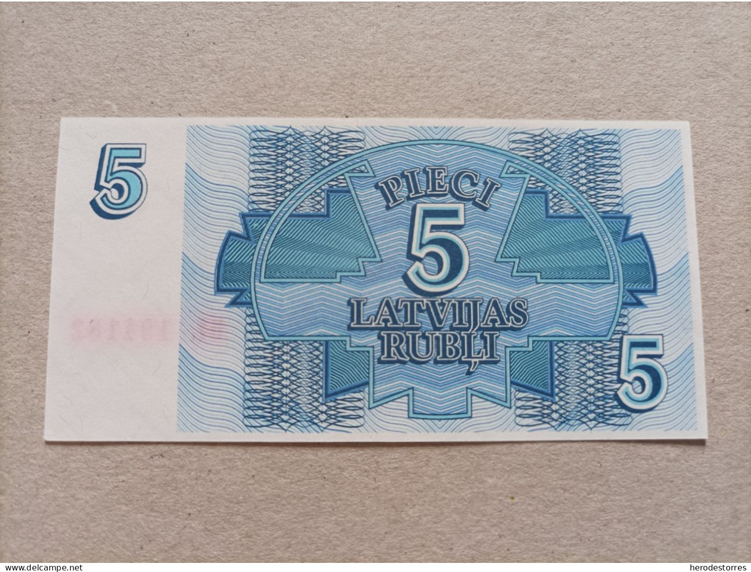 Billete De Letonia De 5 Rublos, Año 1992, UNC - Letonia