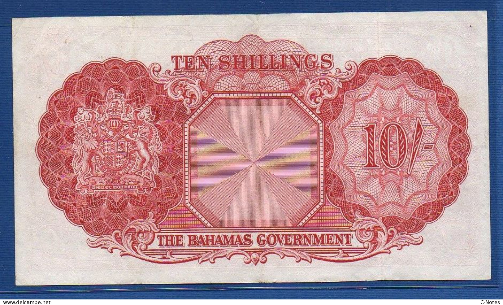 BAHAMAS - P.14d – 10 Shillings L. 1936 (1953) VF+, S/n A/3 011285  "Elizabeth II" Issue - Bahama's