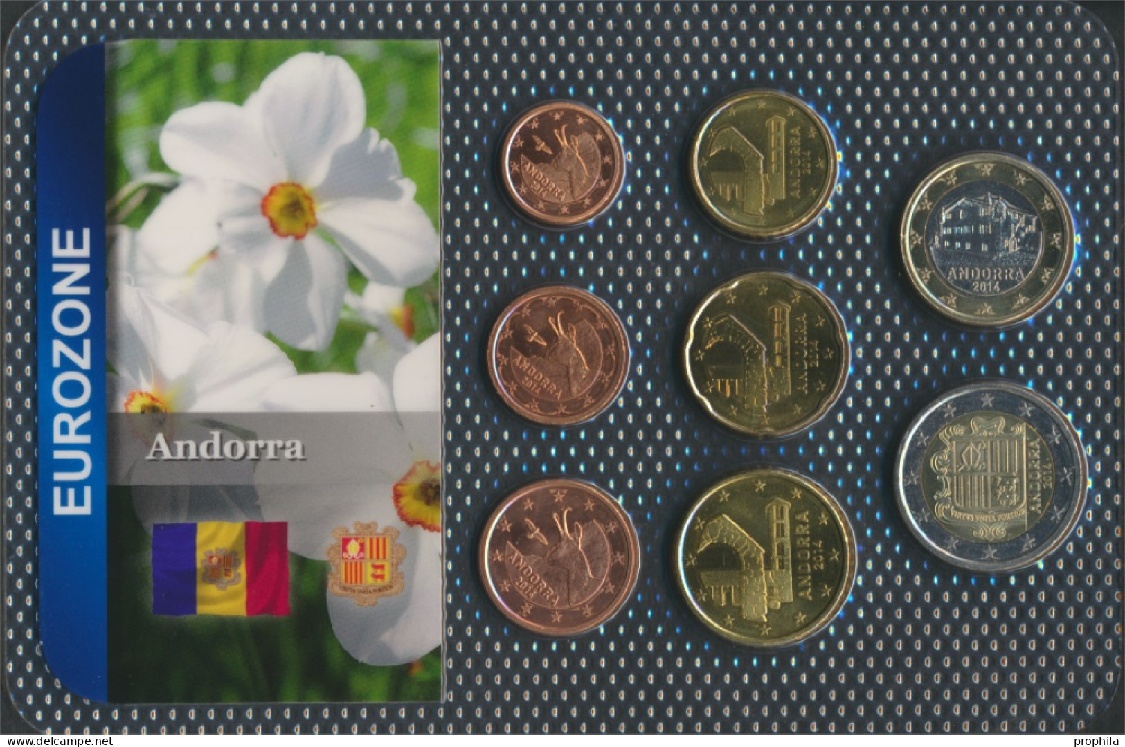 Andorra 2014 Stgl./unzirkuliert Kursmünzen 2014 1 Cent Bis 2 Euro (10092238 - Andorre