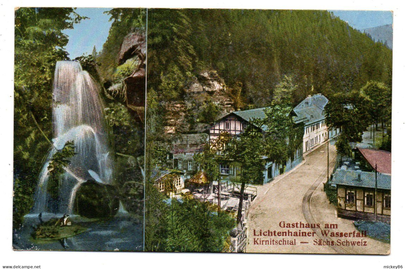 Allemagne --SEBNITZ--Gasthaus Am Lichtenhainer Wasserfall--Kirnitschtal ..colorisée - Sebnitz