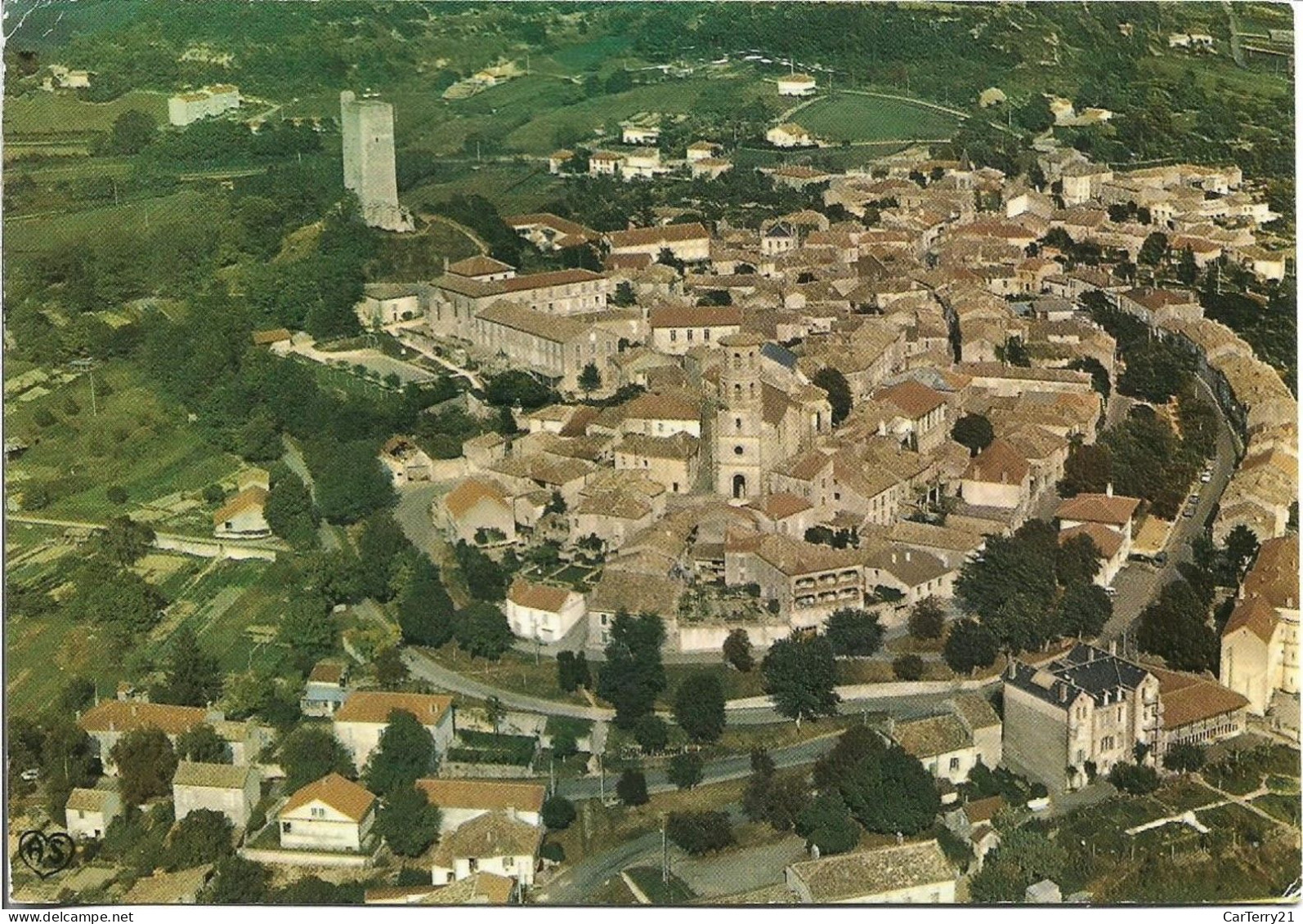 46. MONTCUQ. VUE GENERALE AERIENNE. 1974. - Montcuq