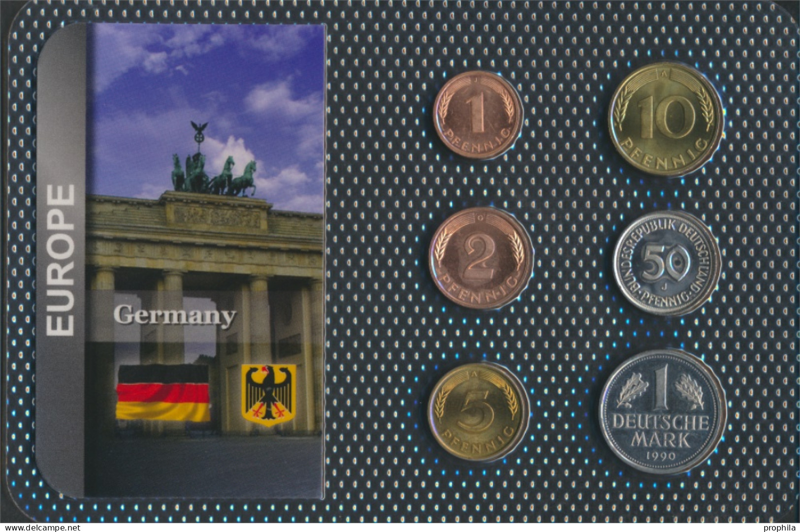 BRD 1990 Stgl./unzirkuliert Kursmünzen 1990 1 Pfennig Bis 1 Mark (10092191 - Mint Sets & Proof Sets