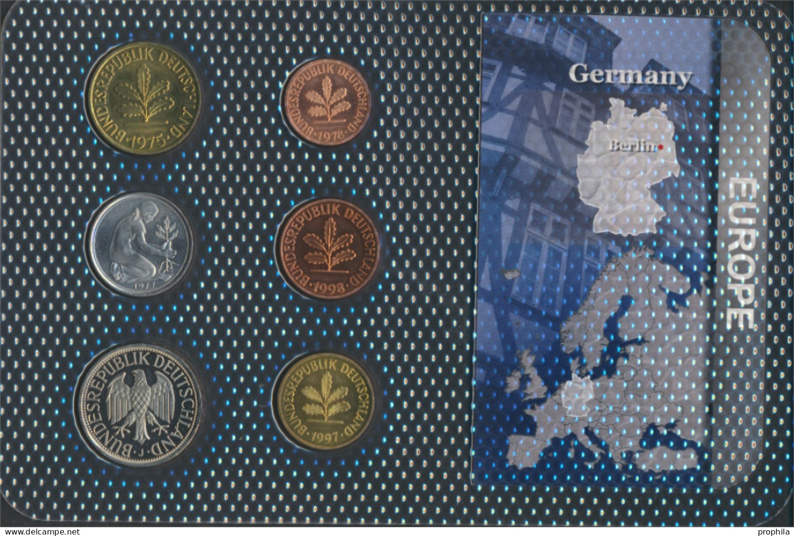BRD Stgl./unzirkuliert Kursmünzen Stgl./unzirkuliert Ab 1950 1 Pfennig Bis 1 Mark (10092184 - Mint Sets & Proof Sets