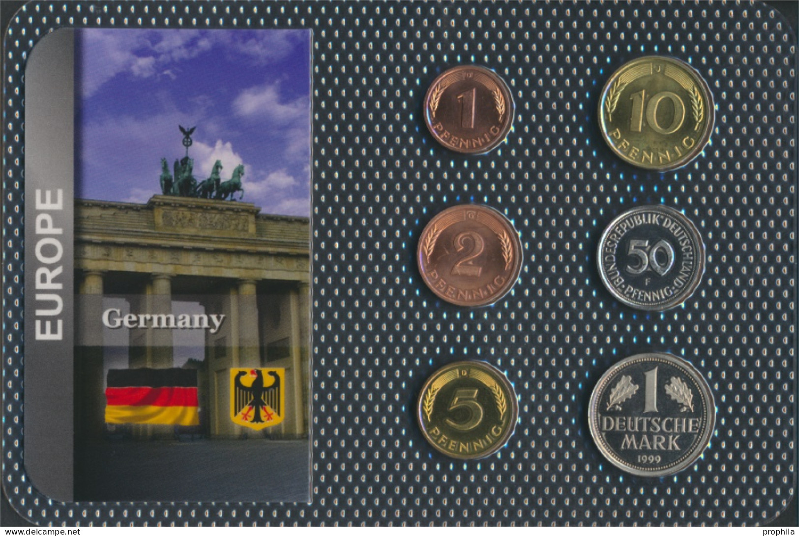 BRD Stgl./unzirkuliert Kursmünzen Stgl./unzirkuliert Ab 1950 1 Pfennig Bis 1 Mark (10092185 - Mint Sets & Proof Sets