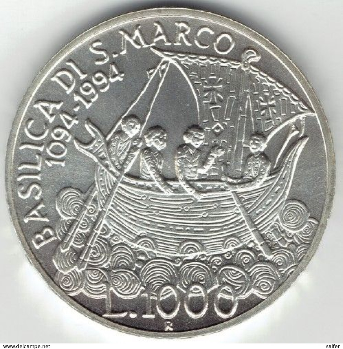 REPUBBLICA  1994  ANNO MARCIANO SAN MARCO  Lire 1000 AG - Commémoratives