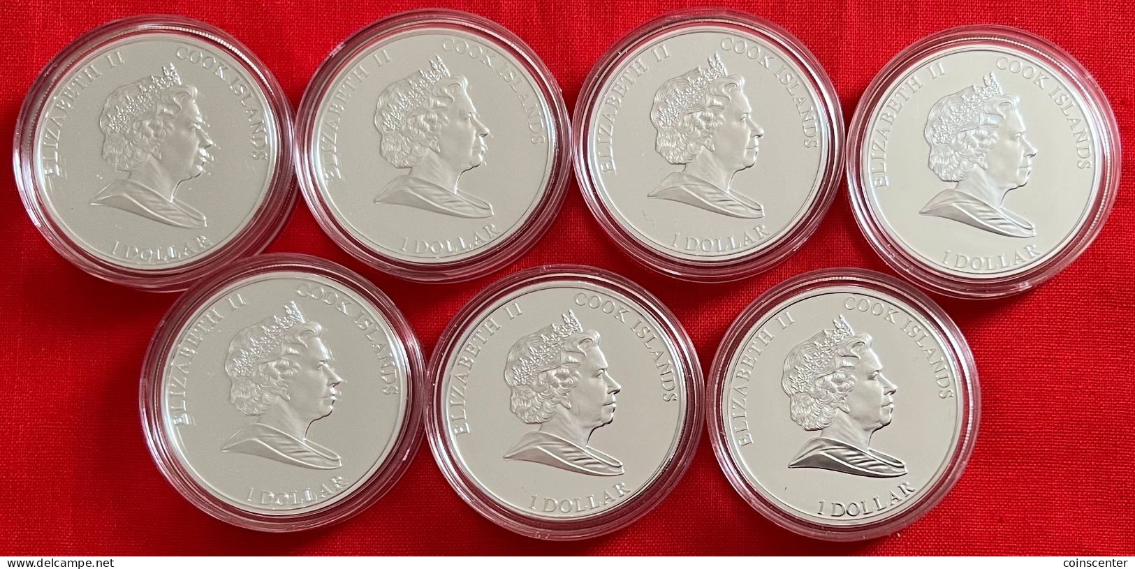 Cook Islands Set Of 7 Coins: 1 Dollar 2009 "7 Wonders Of Portugal" PROOF-LIKE - Cookinseln