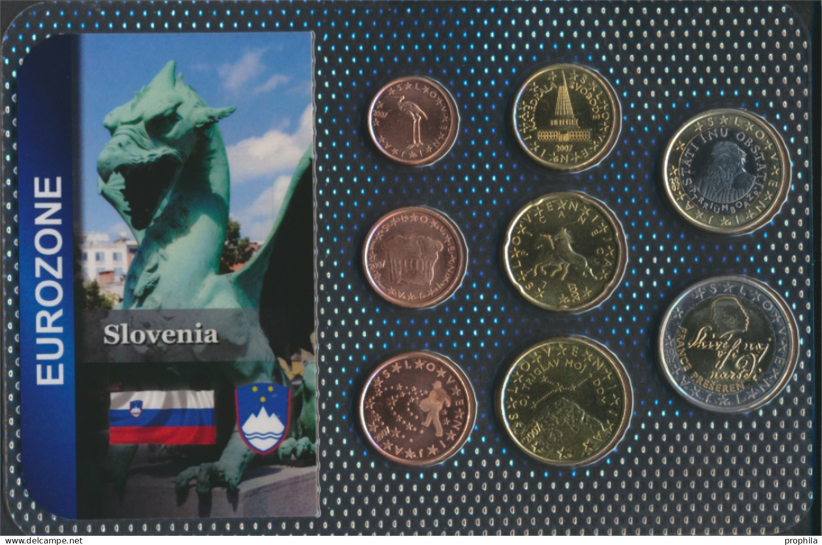 Slowenien 2007 Stgl./unzirkuliert Kursmünzen 2007 1 Cent Bis 2 Euro (10092300 - Slovenia