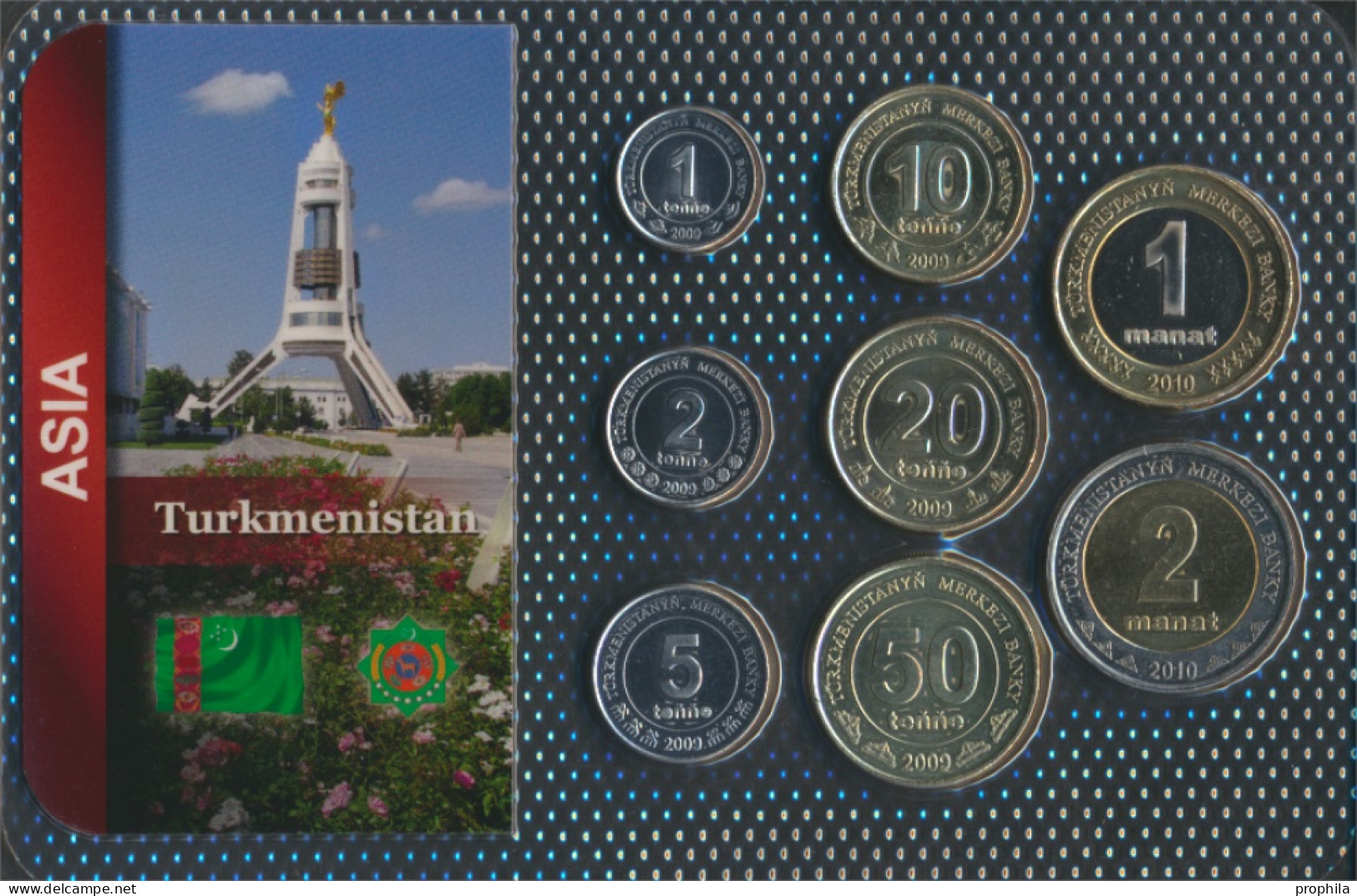 Turkmenistan Stgl./unzirkuliert Kursmünzen Stgl./unzirkuliert Ab 2009 1 Tenge Bis 2 Manat (10092292 - Turkmenistán