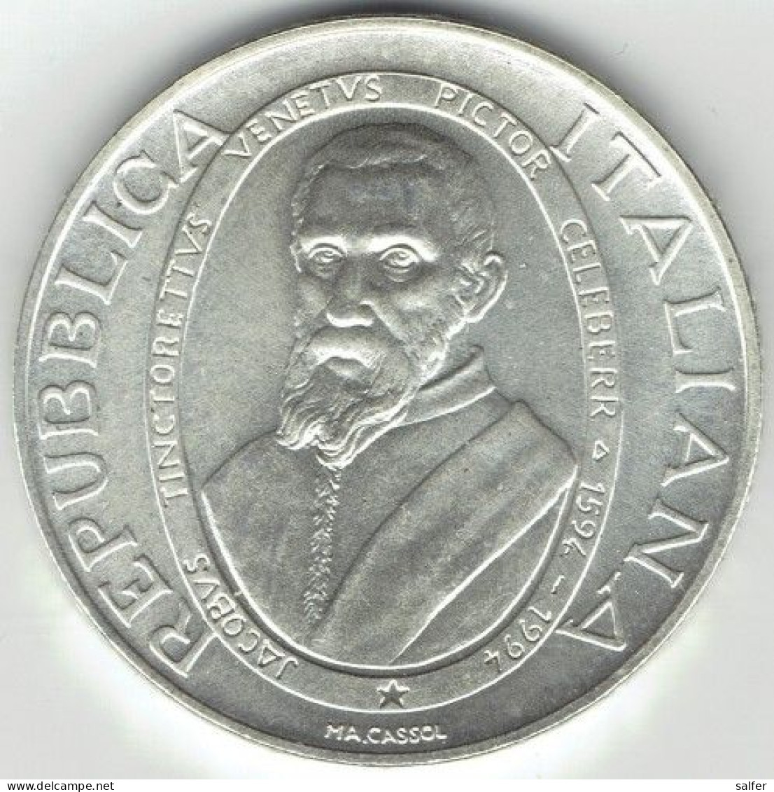 REPUBBLICA  1994  TINTORETTO  Lire 1000 AG - Commémoratives