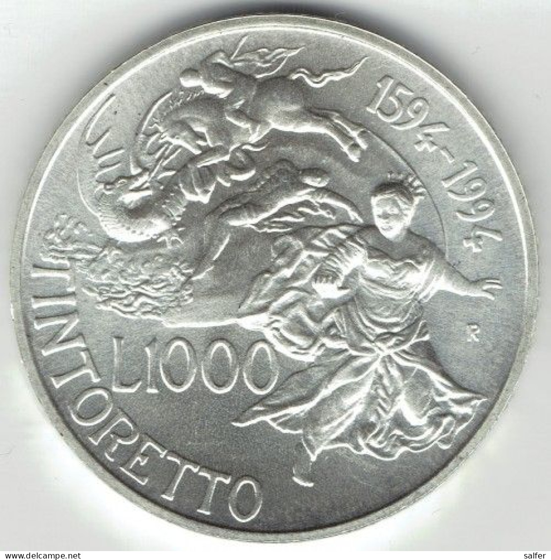 REPUBBLICA  1994  TINTORETTO  Lire 1000 AG - Conmemorativas