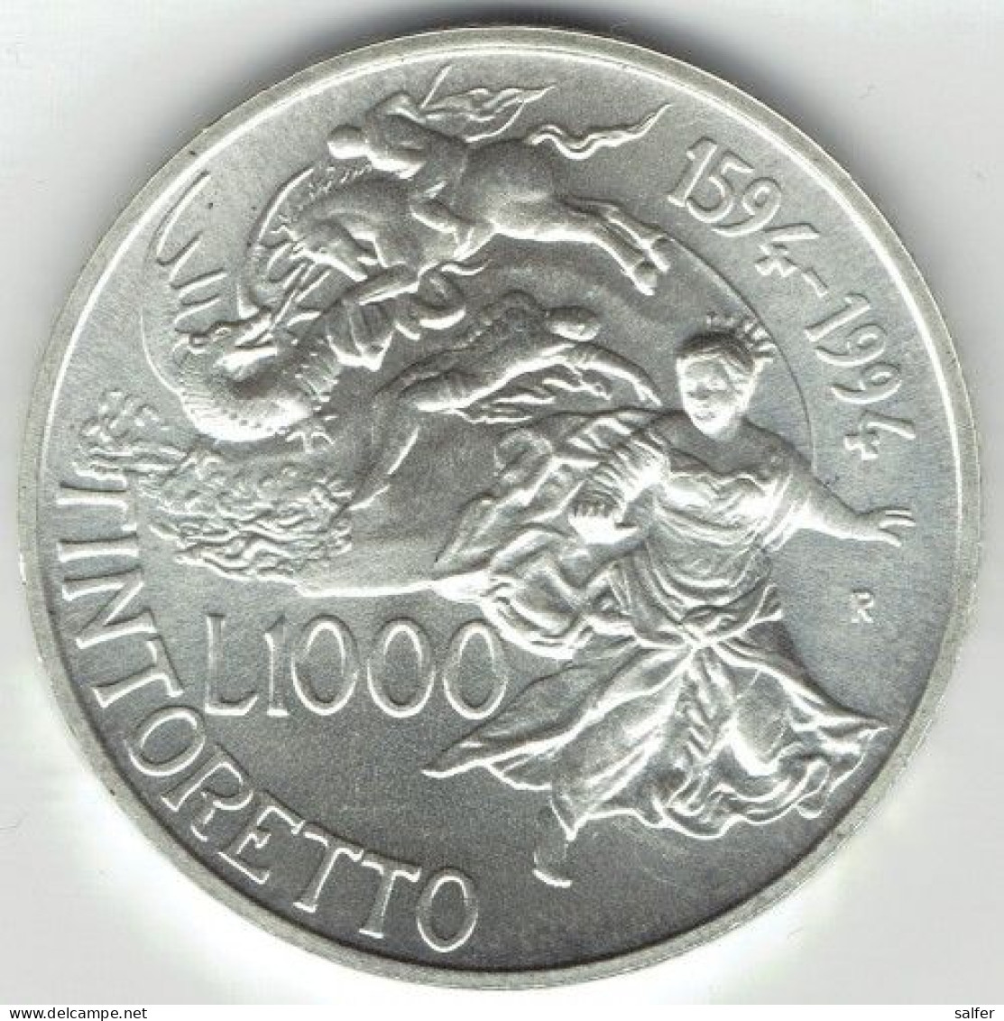 REPUBBLICA  1994  TINTORETTO  Lire 1000 AG - Gedenkmünzen