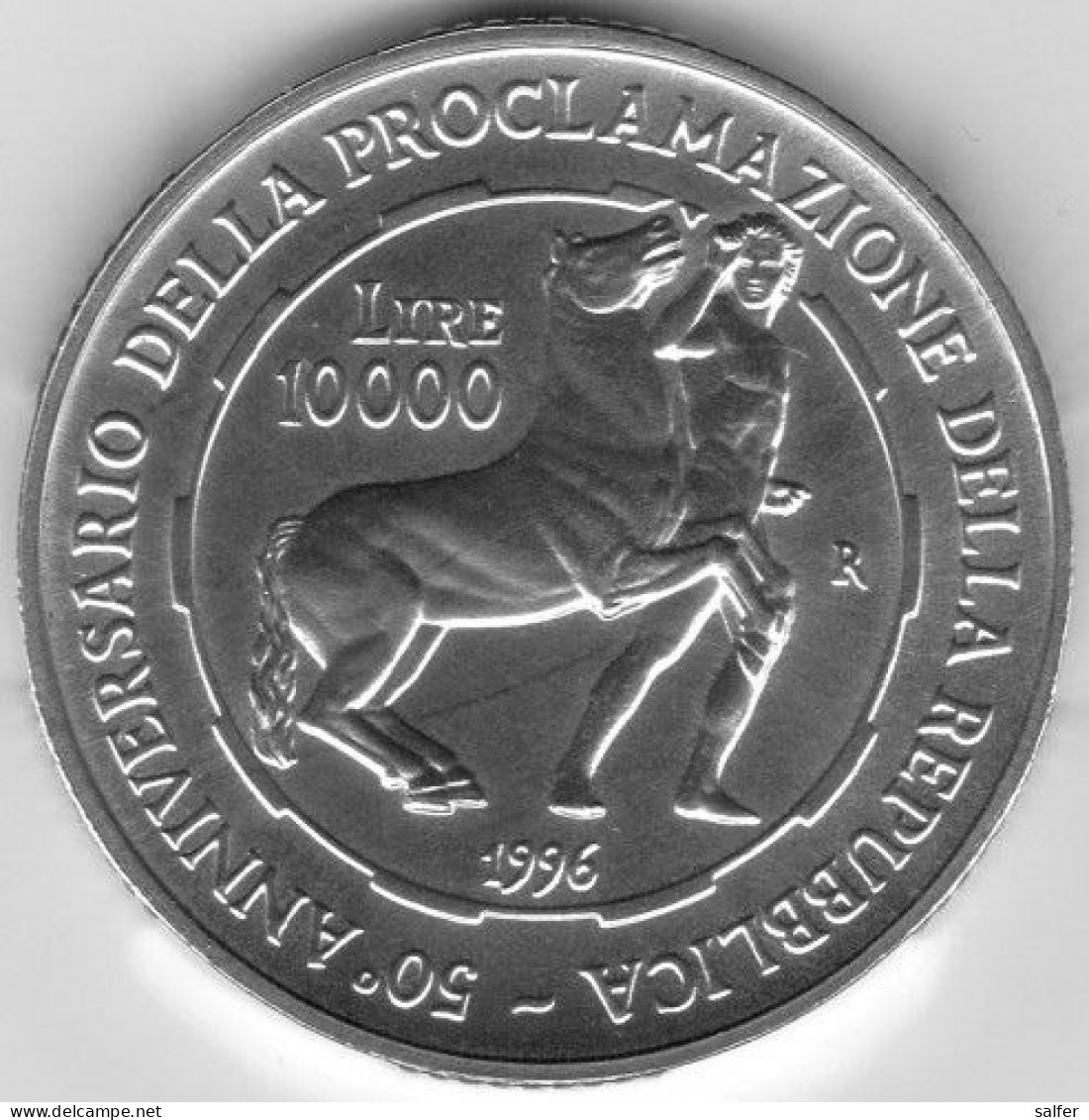 REPUBBLICA  1996   50° DELLA REPUBBLICA  Lire 10000 AG - Commemorative