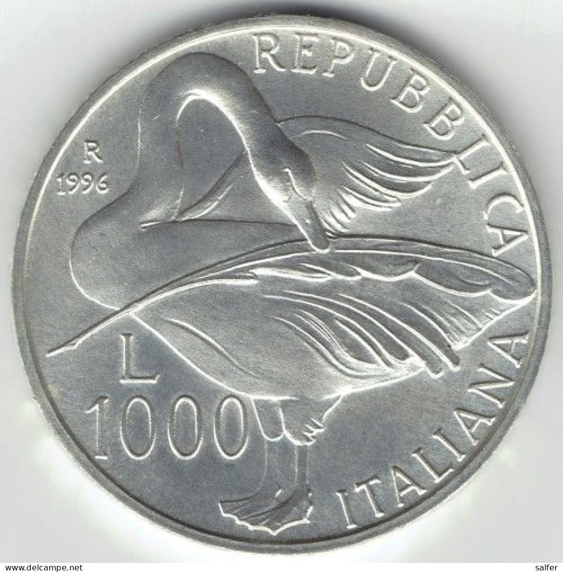 REPUBBLICA  1996   EUGENIO MONTALE  Lire 1000 AG - Herdenking