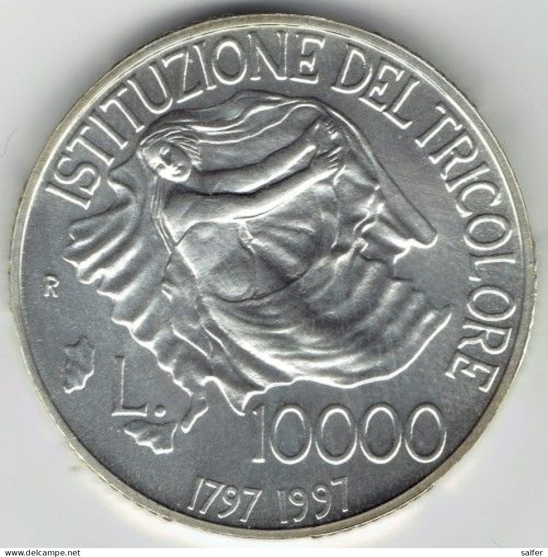 REPUBBLICA  1997  200° TRICOLORE Lire 10000 AG - Herdenking