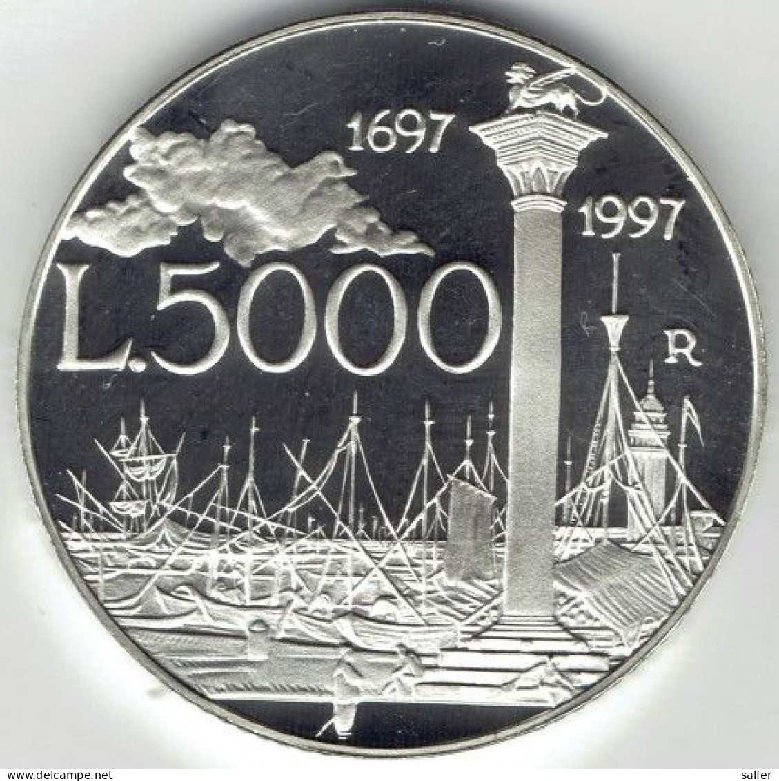 REPUBBLICA  1997  CANALETTO  Lire 5000 AG - Conmemorativas