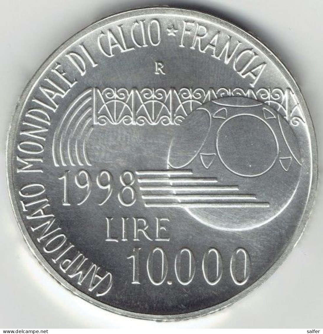 REPUBBLICA  1998  CALCIO FRANCIA  Lire 10000 AG - Gedenkmünzen