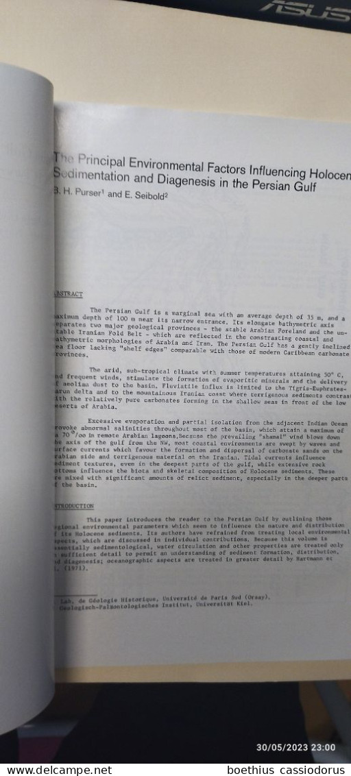 PRINCIPAL ENVIRONMENTAL FACTORS INFLUENCING HOLOCENE SEDIMENTATION AND DIAGENESIS IN THE PERSIAN GULF 73 PURSER SEIBOLD - Sciences De La Terre