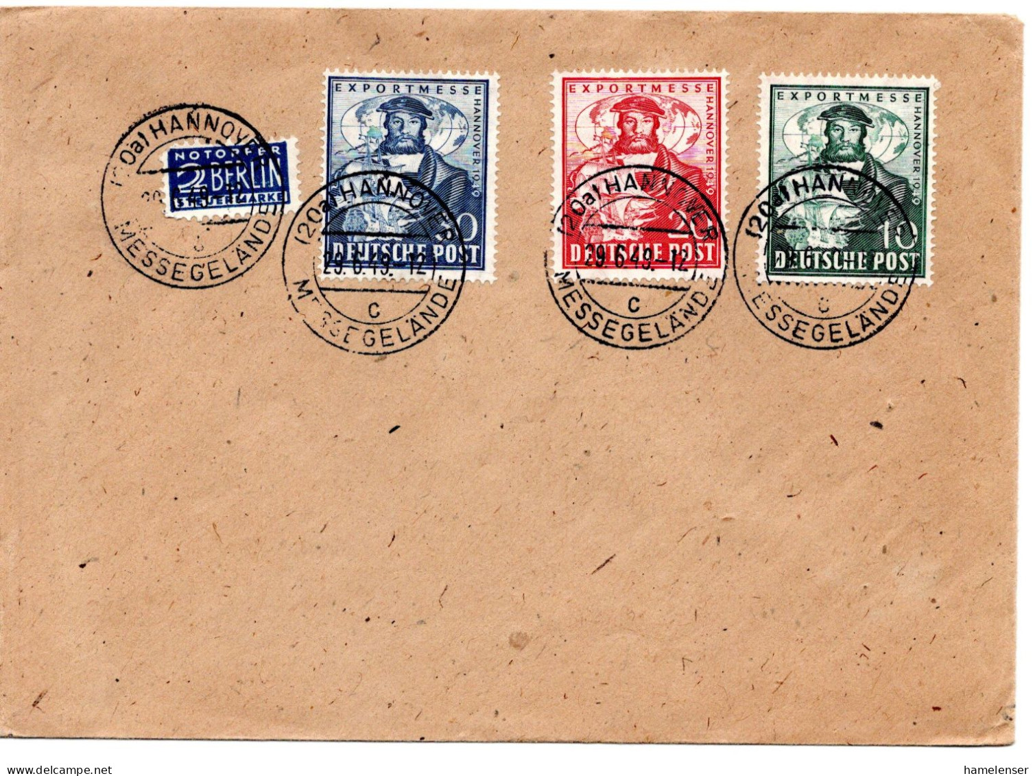 66683 - Bizone - 1949 - Satz Hannovermesse A Umschlag HANNOVER MESSEGELAENDE, Nicht Gelaufen - Andere & Zonder Classificatie