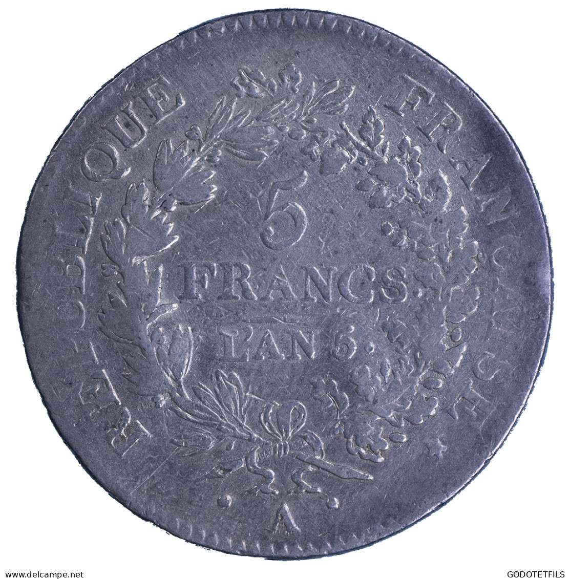 Directoire-Union Et Force 5 Francs An 5 (1797) Paris - 1795-1799 Directoire (An IV – An VIII)