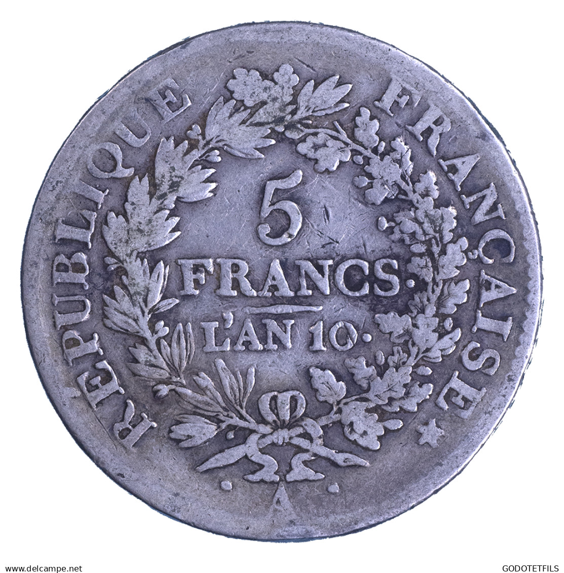 Consulat-Union Et Force 5 Francs An 10 (1802) Paris - 5 Francs