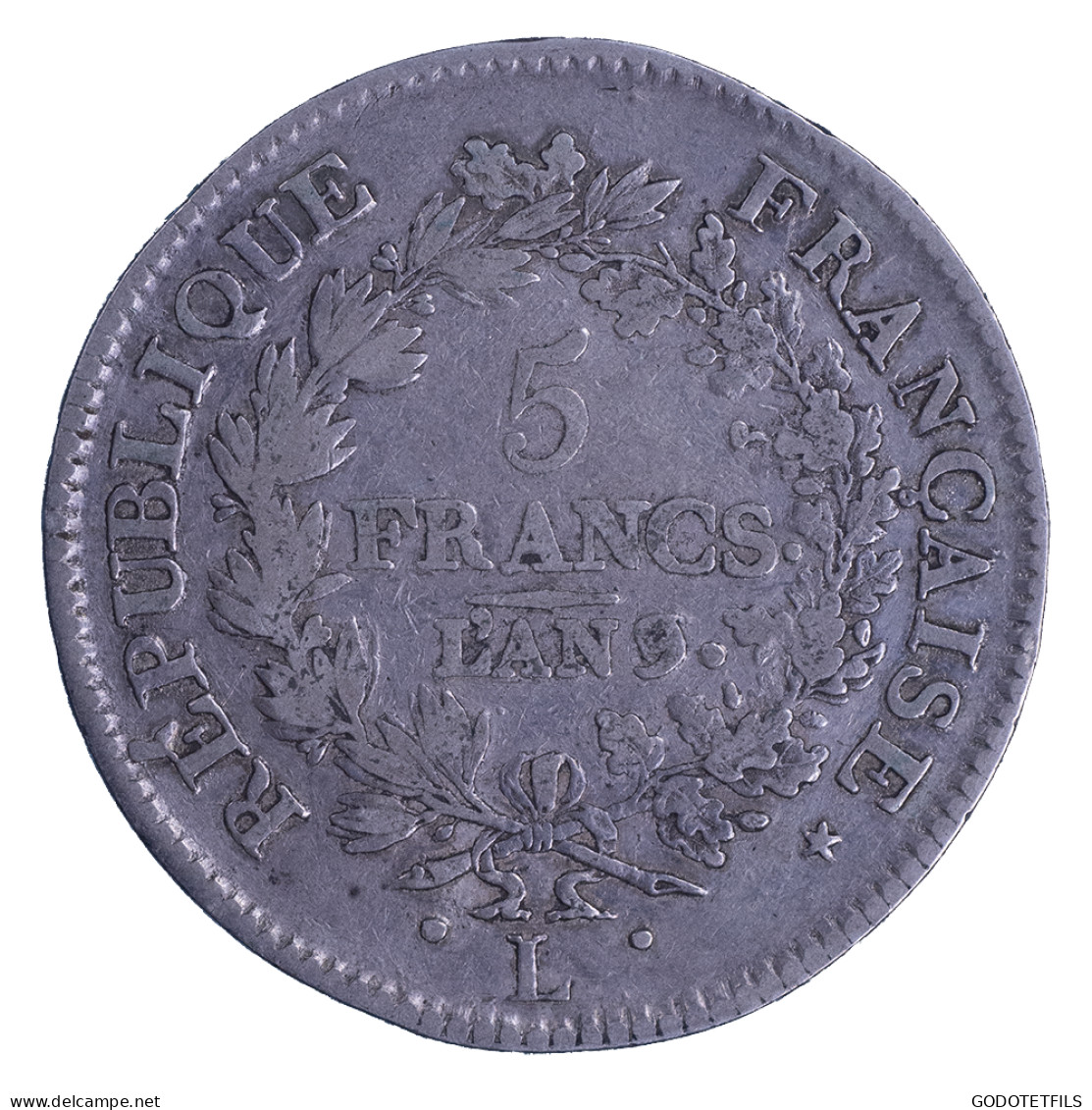 Consulat-Union Et Force 5 Francs An 9 (1801) Bayonne - 5 Francs