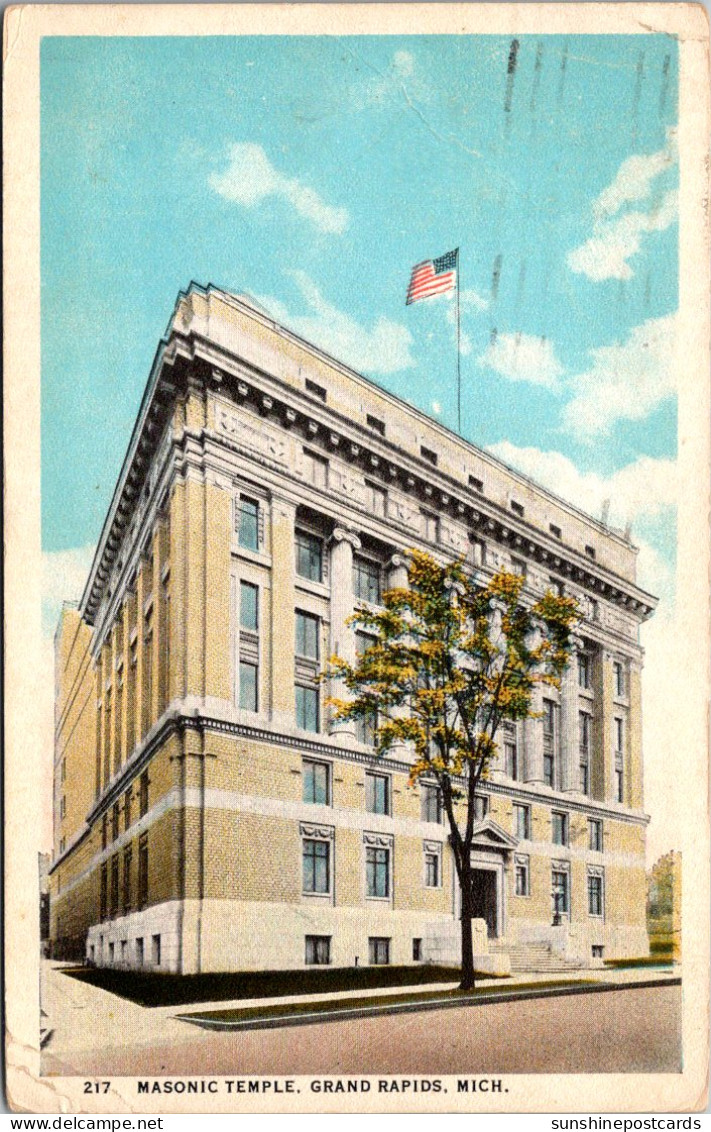 Michigan Grand Rapids Masonic Temple 1923 Curteich - Grand Rapids