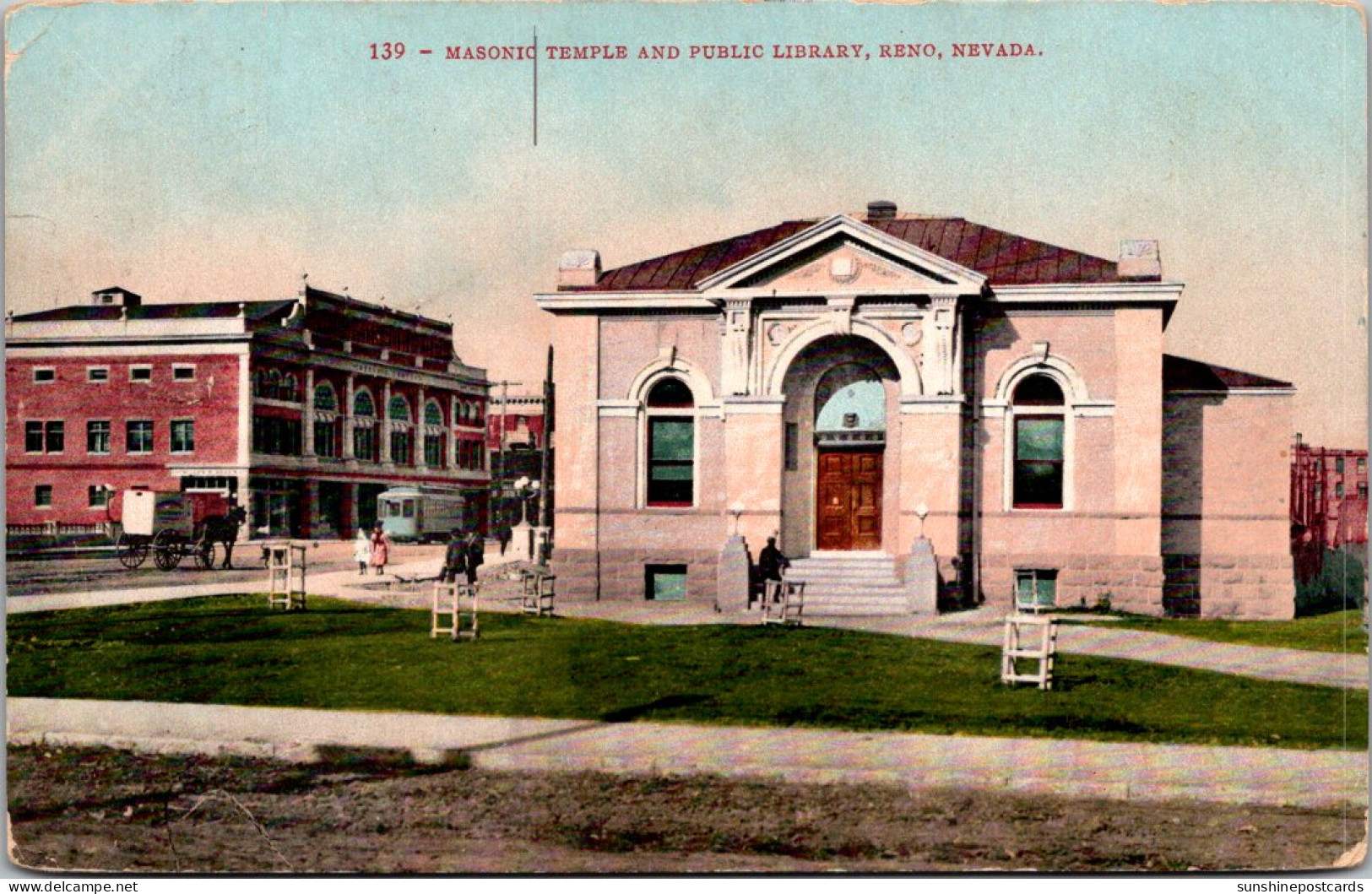 Nevada Reno Masonic Temple And Public Library 1912 - Reno