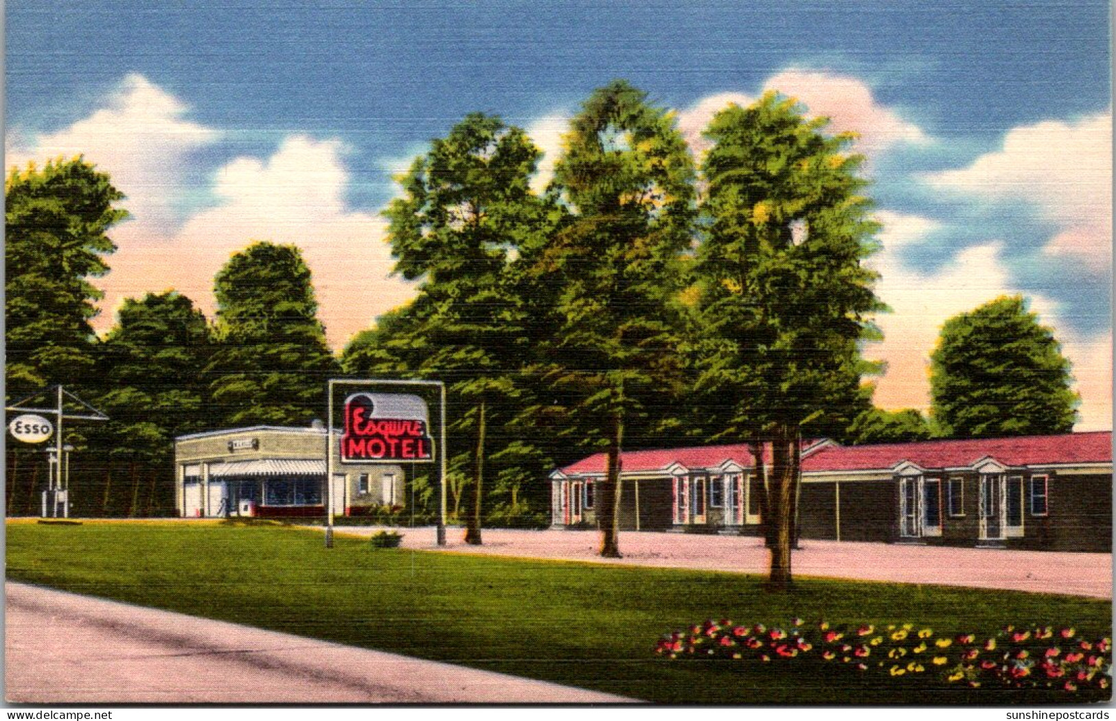 Arkansas Malvern Esquire Motel Ad Esso Gas Station - Autres & Non Classés