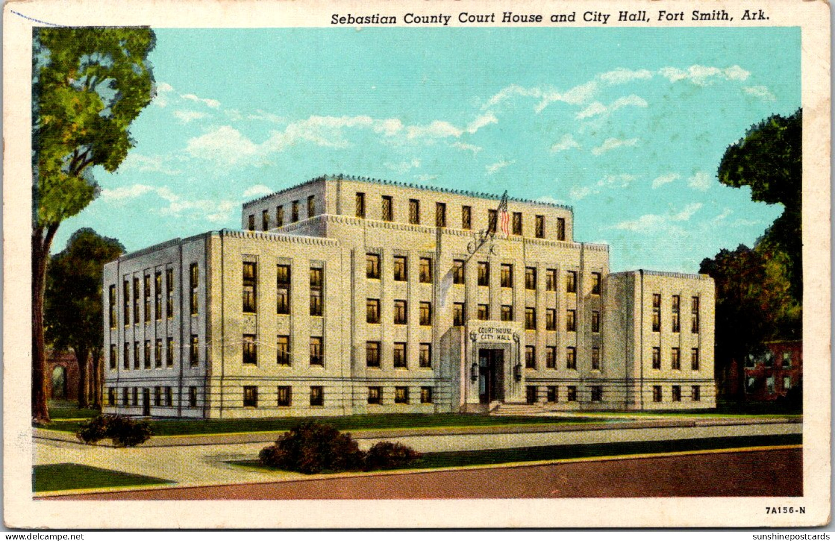 Arkansas Fort Smith Sebastian County Court House And City Hall Curteich - Fort Smith