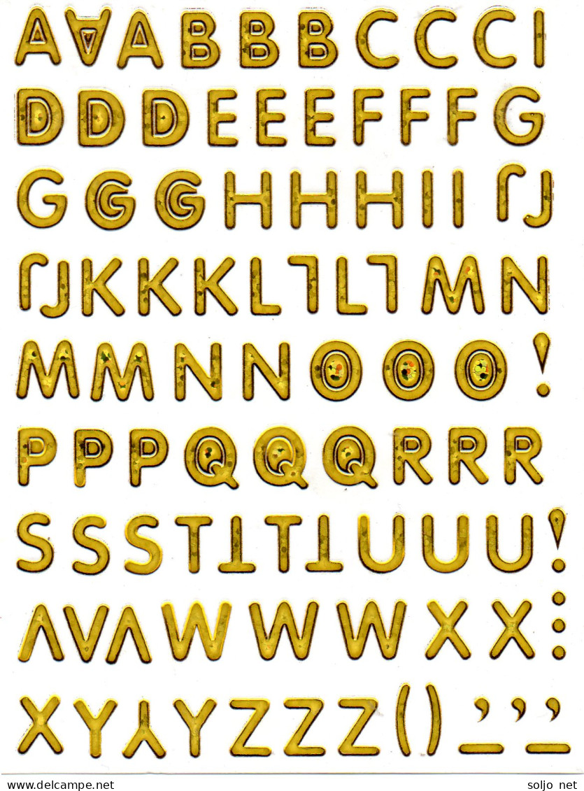 Buchstaben ABC Ziffern Aufkleber Metallic Look / Letters Sticker 13x10 Cm ST482 - Scrapbooking