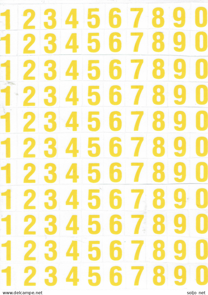 Nummern Zahlen 123 Ziffern Aufkleber Metallic Look / Numbers Sticker 13x10 Cm ST075 - Scrapbooking