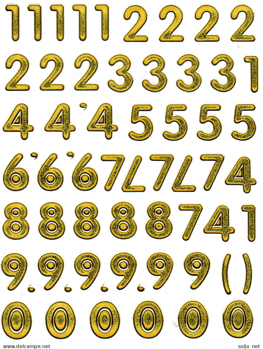 Nummern Zahlen 123 Ziffern Aufkleber Metallic Look / Numbers Sticker 13x10 Cm ST170 - Scrapbooking