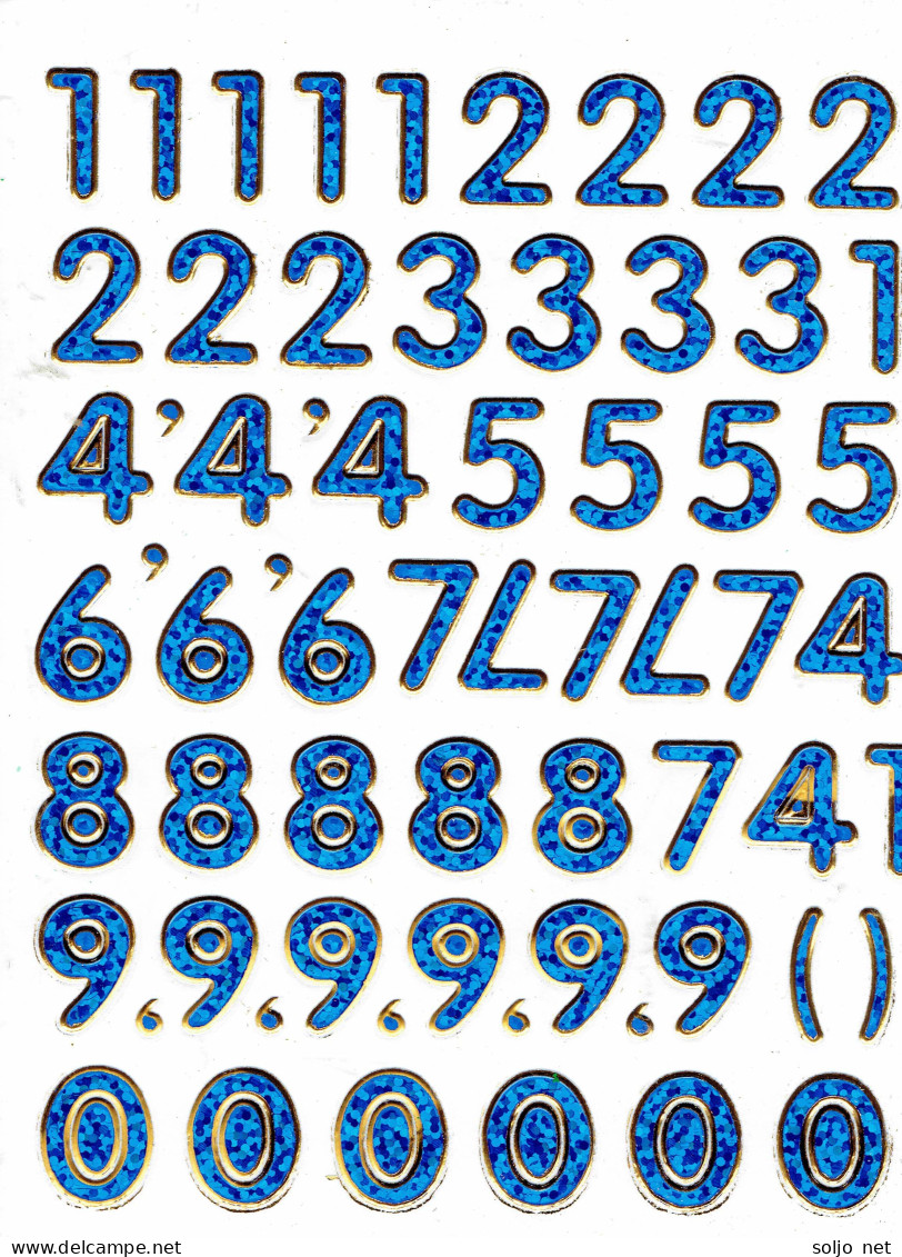 Nummern Zahlen 123 Ziffern Aufkleber Metallic Look / Numbers Sticker 13x10 Cm ST327 - Scrapbooking